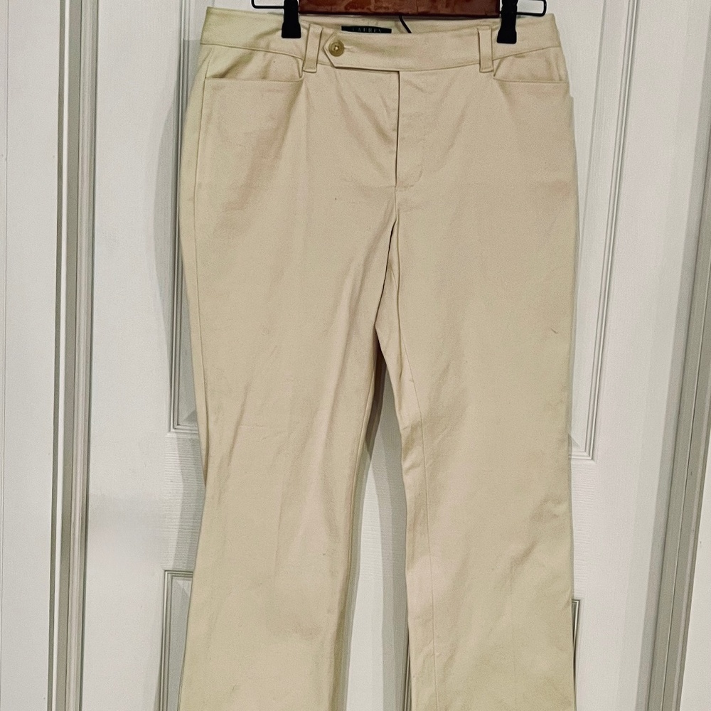 Lauren Ralph Lauren Adele Size 6 tan pants trousers slacks NEW NWT MINT!!